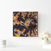 Fractal Firestorm Sphere スクエア壁時計 (ホーム)