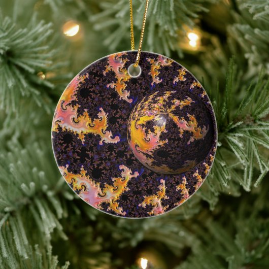 Fractal Firestorm Sphere セラミックオーナメント (ツリー)