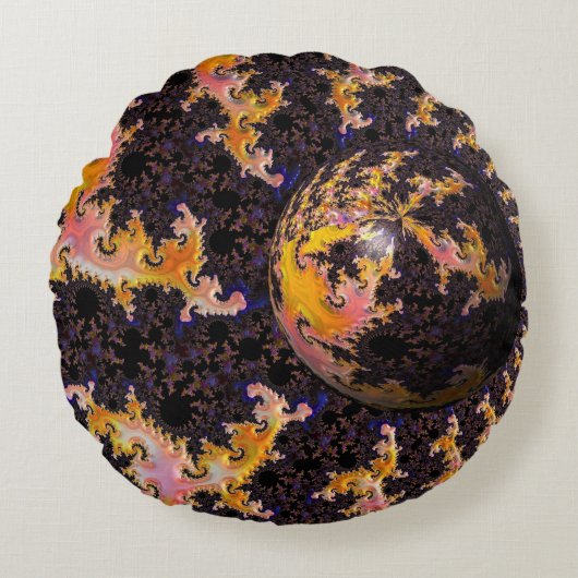 Fractal Firestorm Sphere ラウンドクッション (正面)