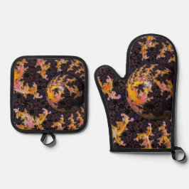 Fractal Firestorm Sphere 鍋つかみ&鍋敷きセット