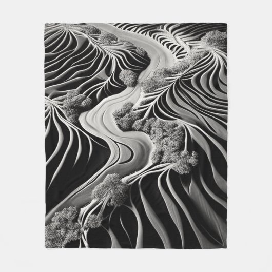 Fractal Flow フリースブランケット (正面)