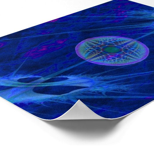 Fractal In Blue ポスター (角)