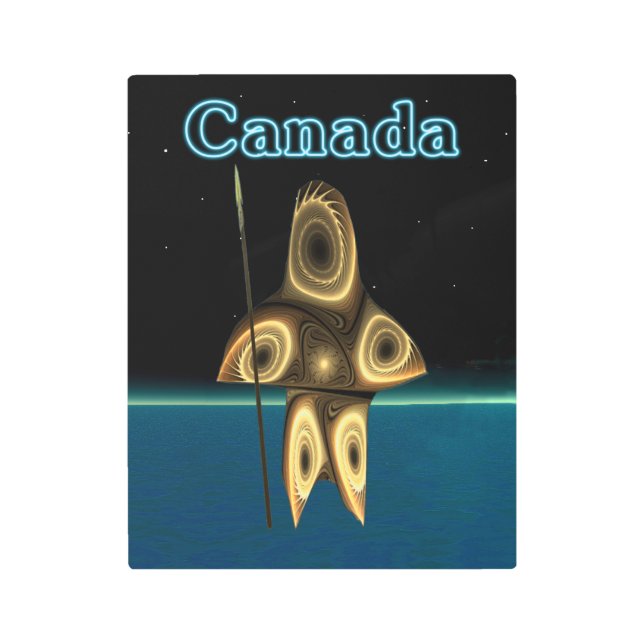 Fractal Inuit Hunter – カナダ メタルプリント (正面)