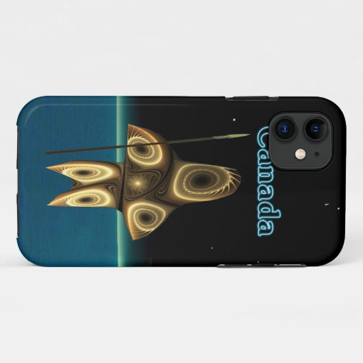 Fractal Inuit Hunter – カナダ Case-Mate iPhoneケース (裏面(横))