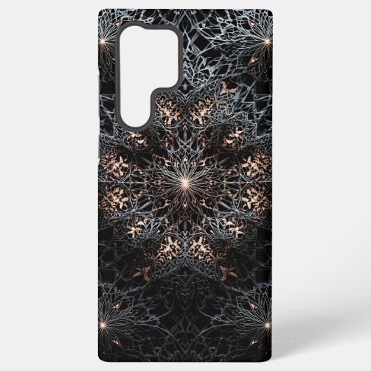 Fractal Mandala Cosmic Starburst Samsung S22 Ultra Galaxyケース (裏面)