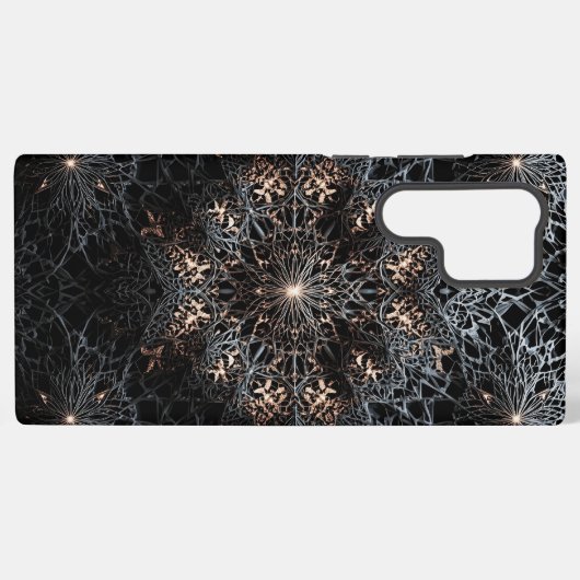 Fractal Mandala Cosmic Starburst Samsung S22 Ultra Galaxyケース (裏面横)