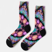 Fractal Mandala Floral Psychedelic ソックス (左)