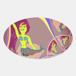 Fractal Mermaidファンタジーシール 楕円形シール