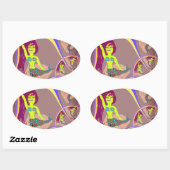 Fractal Mermaidファンタジーシール 楕円形シール (シート)