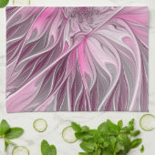 Fractal Pink Flower Dream, Floral Fantasy Pattern キッチンタオル (折り畳み)