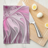 Fractal Pink Flower Dream, Floral Fantasy Pattern キッチンタオル (四つ折り)