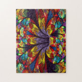 Fractal Stained Glass Bloom Puzzle ジグソーパズル (縦)