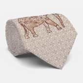 Fractal swirl elephant - brown and taupe ネクタイ (ロール)