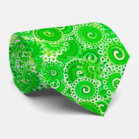 Fractal swirl pattern, shades of emerald green ネクタイ (ロール)