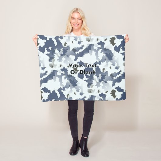 Fractal Winter Camouflage フリースブランケット (インサイチュ)