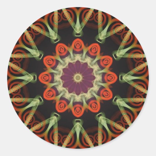 FractalArt #17ステッカー ラウンドシール (正面)