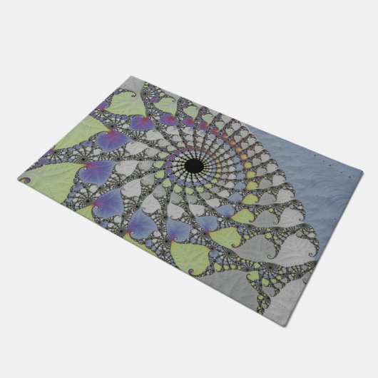 Fractale texture feuille ドアマット (アングル)
