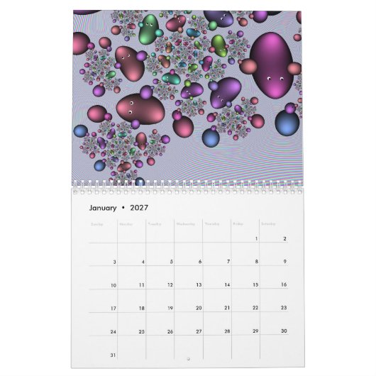 Fractals Calendar カレンダー (1月 2027)
