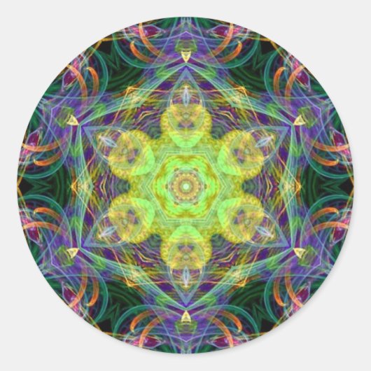 Fractidelic 015ステッカー ラウンドシール (正面)