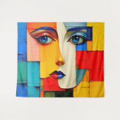 "Fractured Realities" – An Abstract Portrait タペストリー (正面(横))