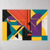 Fractured Rhythm" – 幾何学的抽象芸術・アート ポスター (正面)