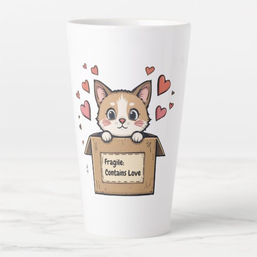 Fragile: Contains Love カフェラテマグ (正面)