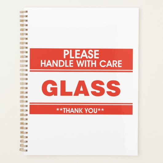Fragile Glass Handle With Care Warning プランナー手帳 (正面)