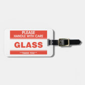 Fragile Glass Handle With Care Warning ラゲッジタグ (正面横)