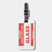 Fragile Glass Handle With Care Warning ラゲッジタグ (正面縦)