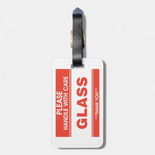 Fragile Glass Handle With Care Warning ラゲッジタグ (裏面縦)