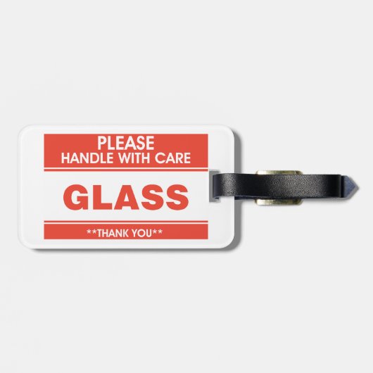 Fragile Glass Handle With Care Warning ラゲッジタグ (裏面横)