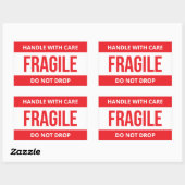 Fragile Handle With Care Do Not Drop Shipping 長方形シール (シート)