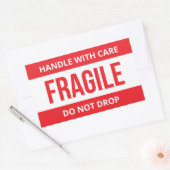 Fragile Handle With Care Do Not Drop Shipping 長方形シール (封筒)