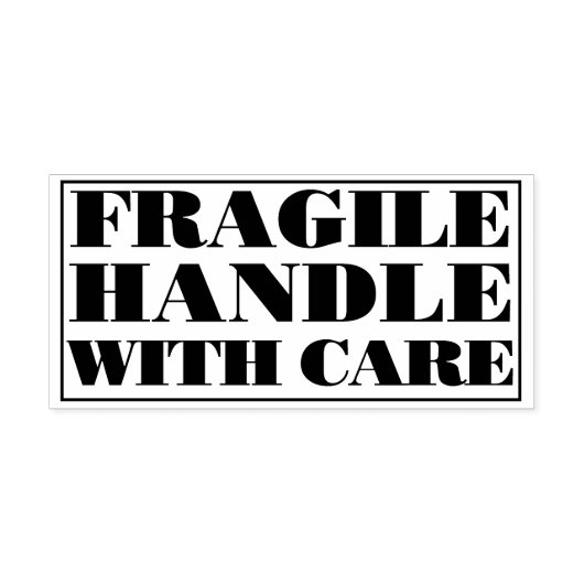 FRAGILE Handle With Care Fragile Parcel Delivery ラバースタンプ (インプリント)