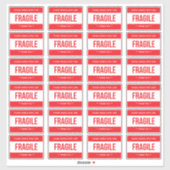 Fragile Handle With Care Shipping シール (シート)
