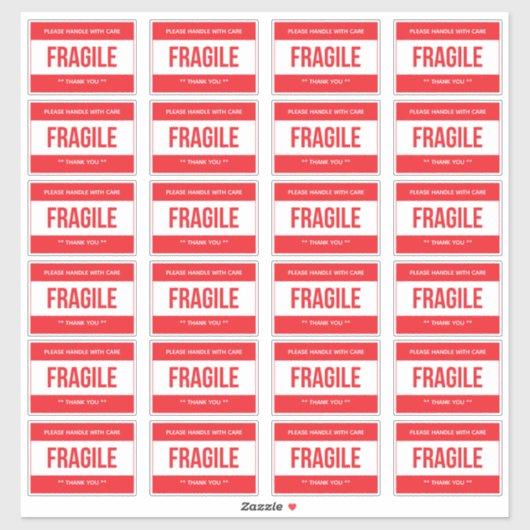 Fragile Handle With Care Shipping シール (シート)