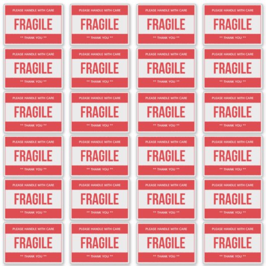 Fragile Handle With Care Shipping シール (正面)