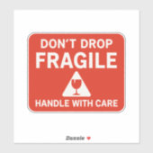 Fragile Handle With Care Shipping Label Design シール (シート)