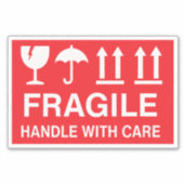 Fragile Handle With Care Shipping Label Design シール (正面)