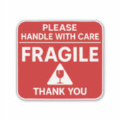 Fragile Handle With Care Shipping Label Design シール (正面)