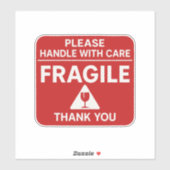 Fragile Handle With Care Shipping Label Design シール (シート)