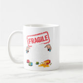 Fragile I Survived A Toddler Tantrum Funny Parent コーヒーマグカップ (左)