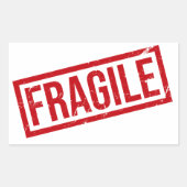 FRAGILE Shipping Labels | Handle With Care Sticker 長方形シール (正面)