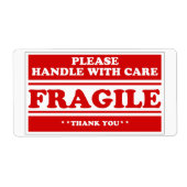 Fragile Stickers for Shipping and Moving Please Ha ラベル (正面)