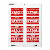 Fragile Stickers for Shipping and Moving Please Ha ラベル (フルシート)