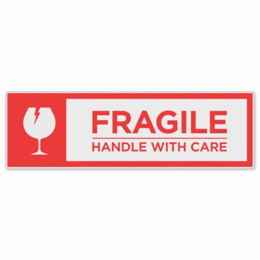 Fragile Stickers Handle with Care シール (正面)