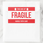 Fragile This Side Up Handle With Care 長方形シール (バッグ)