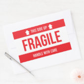 Fragile This Side Up Handle With Care 長方形シール (封筒)