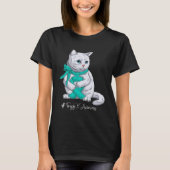 Fragile X Awareness Month Teal Ribbon Cat Tシャツ (正面)