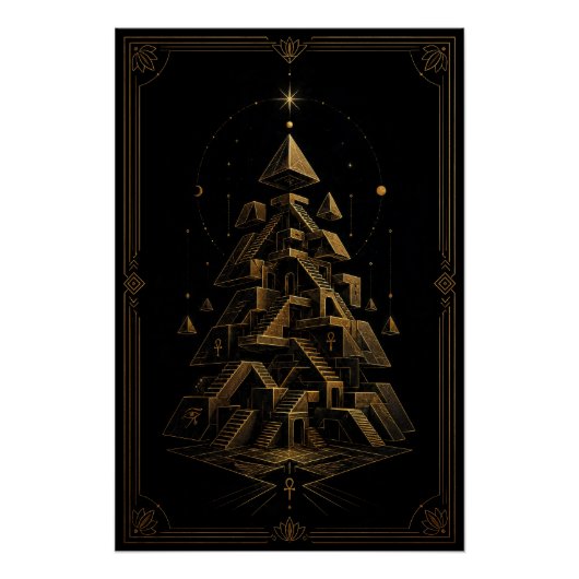 Fragmented Egyptian Temple Labyrinth Poster ポスター (正面)